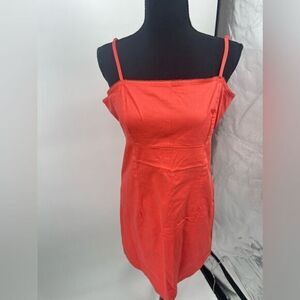 Wild Fable One Shoulder Dress in Bold Coral